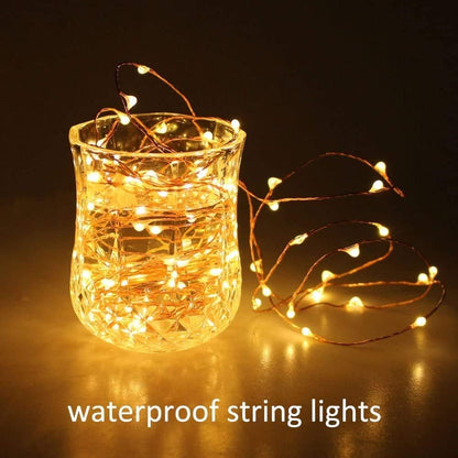 Skiennix 132 Feet Copper Wire String Lights - 400 LEDs, Dimmable Warm White, 8 Scene Modes for Indoor Decoration