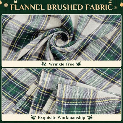 Christmas Plaid Tablecloth Rectangle Green White 60x84 with Variation - Softalker