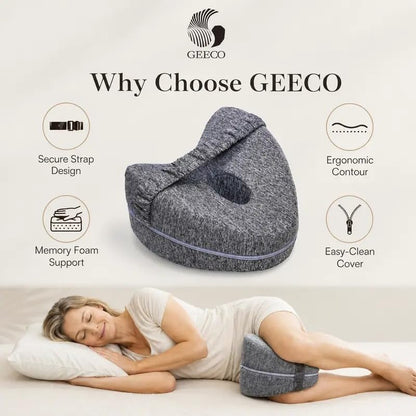 Cooling Knee Pillow for Side Sleepers - Spine Alignment & Breathable Fabric