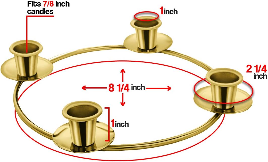 Advent Candle Holder - Elegant Gold Advent Ring for Taper Candles | Perfect Advent Wreath Centerpiece