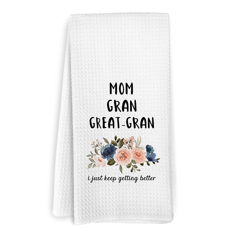 Gran Mom Gran Great Gran Kitchen Towels - 16x24, Pregnancy Announcement Gift (Variation: Gran)