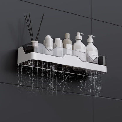 Skiennix 2-Pack Adhesive Shower Caddy - No-Drill Shower Shelves with Hooks for Bathroom & Kitchen Storage