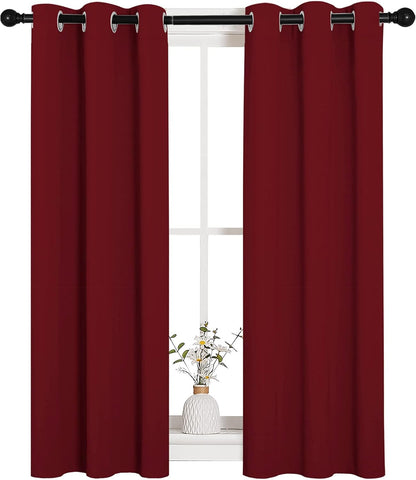 NICETOWN Burgundy Blackout Curtains - Thermal Insulated Drapes for Living Room | 29x45 Inches (1 Pair)