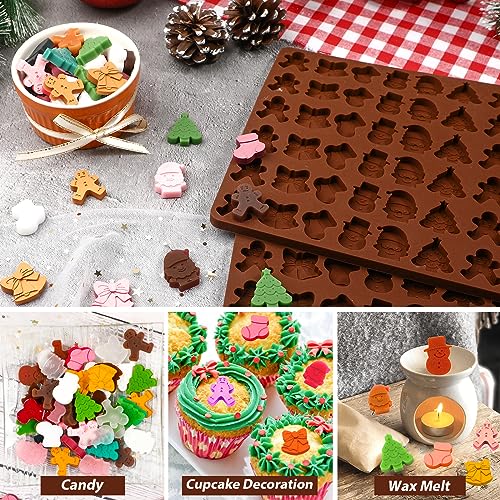 Webake Christmas Silicone Molds - 72 Cavities Holiday Shaped Candy & Fondant, 2 Pcs - Variation of THIS listing