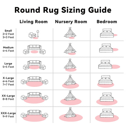 OLANLY Pink Round Rugs for Bedroom - Machine Washable, 7 ft Circle Area Rugs for Living Room, Soft and Fluffy Shaggy Carpet for Teen Girls and Boys, Nursery Rooms, Dorms, Home Decor Aesthetic