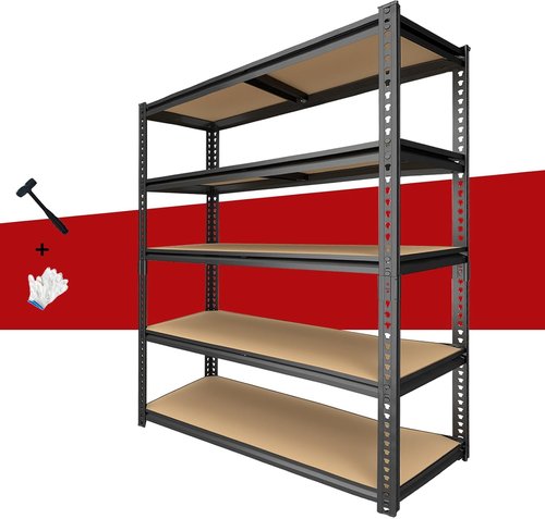 Heavy Duty Garage Shelving - 5-Tier Metal Storage Unit | Adjustable Rack Holds 2400LBS - 28''×12''×60''