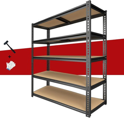 Heavy Duty Garage Shelving - 5-Tier Metal Storage Unit | Adjustable Rack Holds 2400LBS - 28''×12''×60''