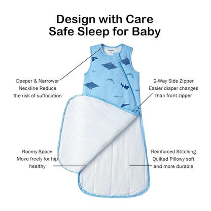 BubblePanda Sleep Sack - Soft Bamboo Toddler Sleeping Bag for 6-12 Months | 2-Way Zipper, 1.0 Tog