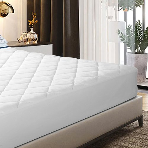 EIUE Quilted Mattress Pad - Lightweight & Breathable Fitted Topper Protector | Queen Size (60x80 inches) - White