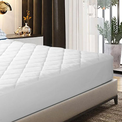 EIUE Quilted Mattress Pad - Lightweight & Breathable Fitted Topper Protector | Queen Size (60x80 inches) - White