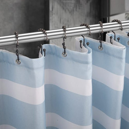 Titanker Shower Curtain Hooks Rings, Rust-Resistant Metal Double Glide Shower Hooks for Bathroom Shower Rods Curtains, Set of 12 Hooks - Bronze