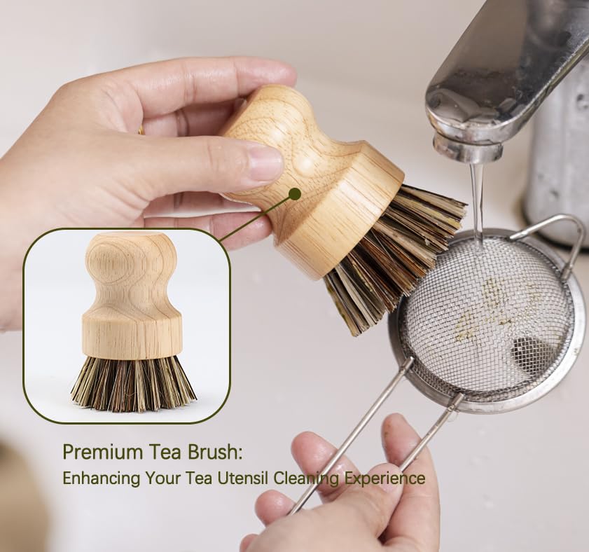 Ochcahser Matcha Whisk Set, Matcha Bowl with Spout and Coaster, Matcha Whisk and Holder, Sifter, Scoop, Spoon, Cleaning Brush - 10 Pcs Complete Ceramic Matcha Kit