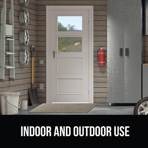 GORILLA GRIP® Ultra Absorbent Front Door Mat Outside Entrance, Traps Dirt and Moisture, HydroABSORB Indoor Outdoor Doormat Holds 1.7 Cups Water, Stain and Fade Resistant Welcome Mat, 29x17 Charcoal