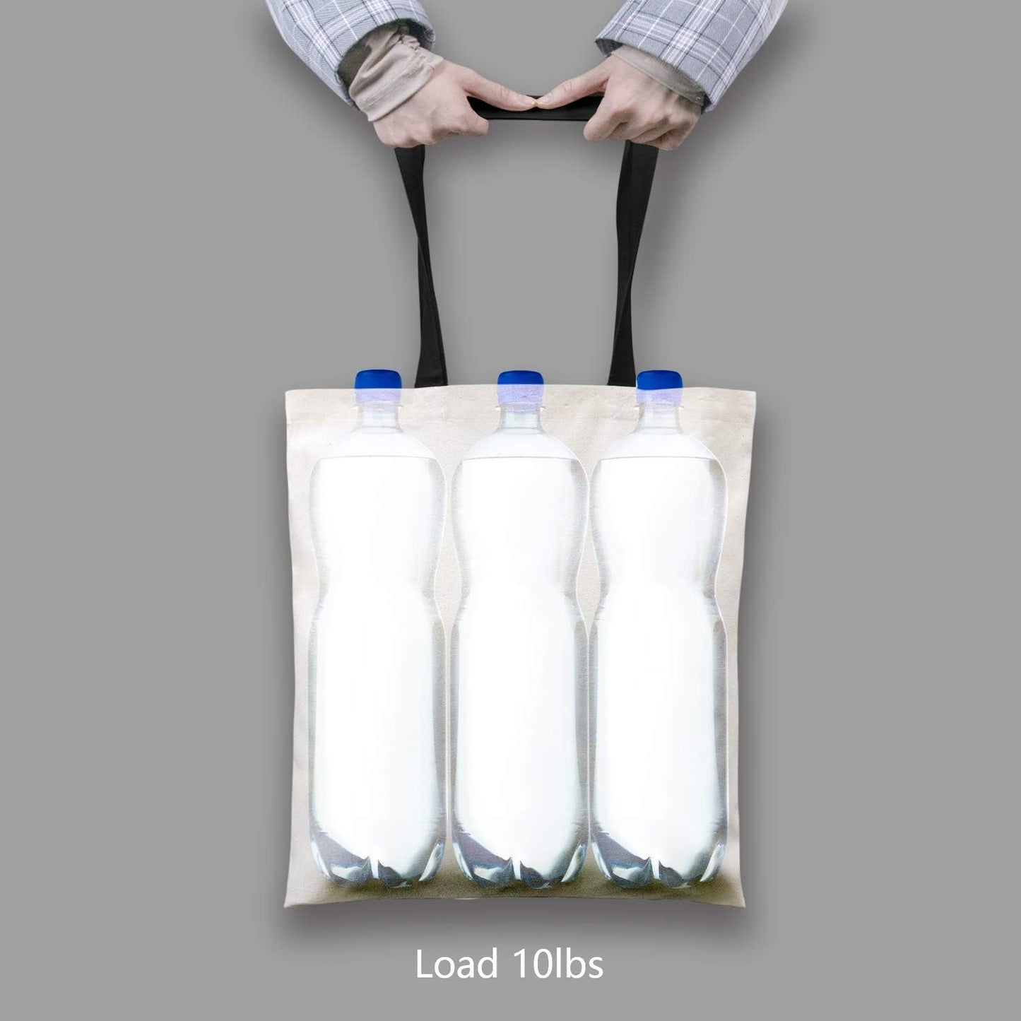 TOPDesign Cotton Tote Bags - 6-Pack Lightweight Reusable Grocery Bags for DIY & Promotions