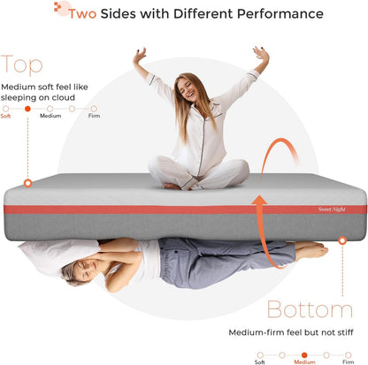 Sweetnight 12 Inch Queen Gel Memory Foam Mattress - Cool Sleep & Pressure Relief, Plush Comfort