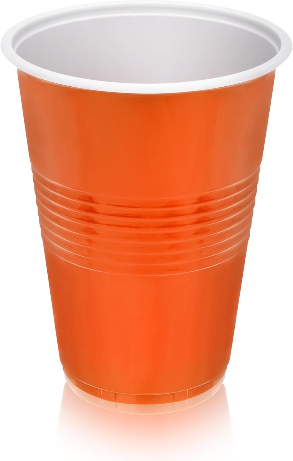 True Plastic Cups - 16 oz Disposable Cocktail & Soda Cups | Set of 50 in Vibrant Orange for Parties & Events