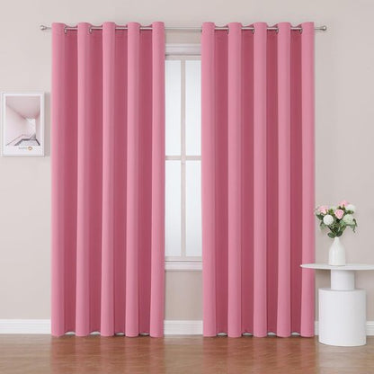 ChrisDowa Blackout Curtains - Extra Wide Thermal Insulated Room Darkening Panels | Pink, 70 x 84 Inch