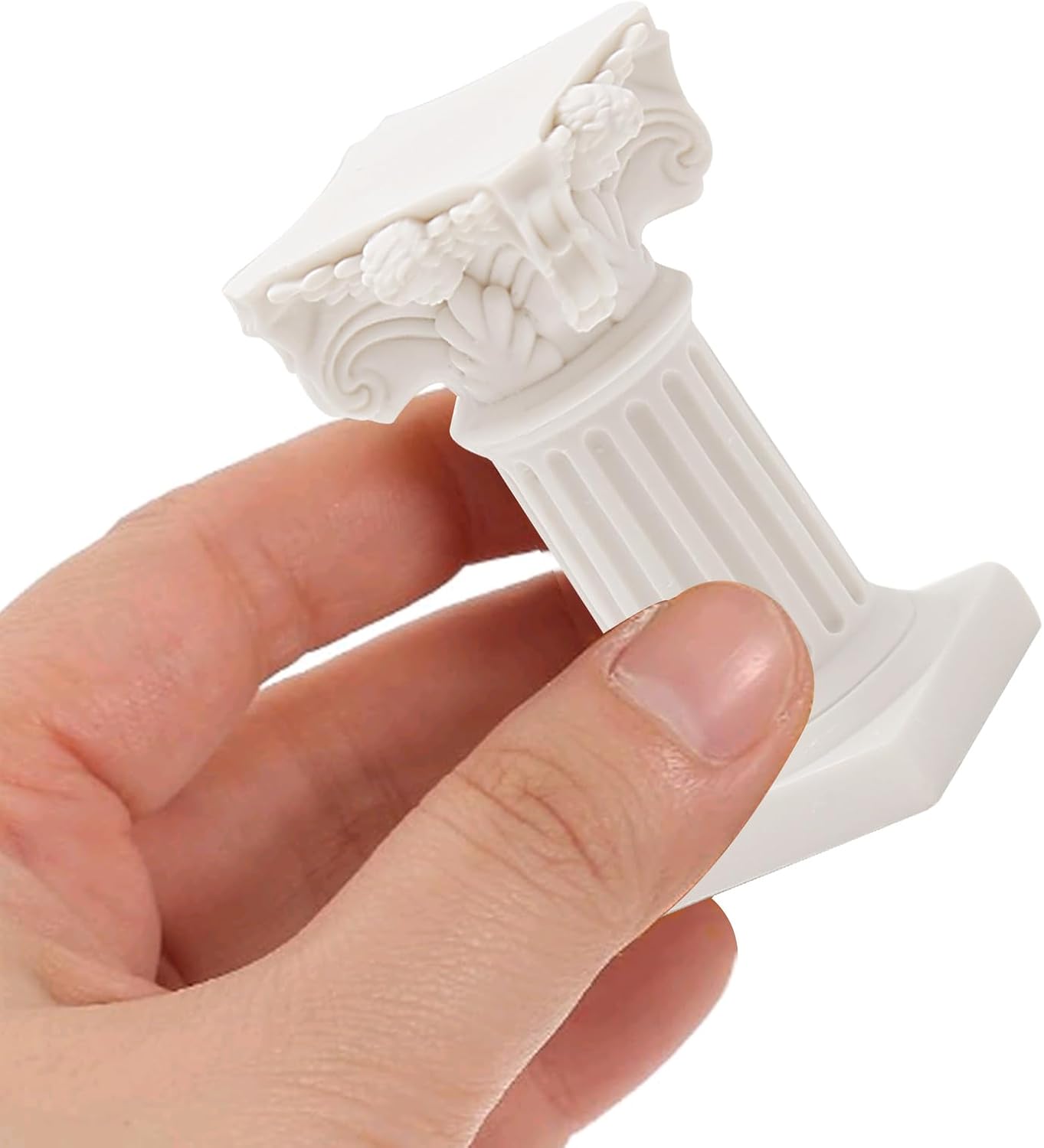Saihisday Mini Roman Pillar Greek Columns - 5Pcs Resin Artistic Ornaments for Christmas & Weddings | 1.18" x 1.18" x 2.56" (White)