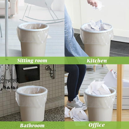 Teivio 8 Gallon Unscented Trash Bags - 300 Count Thick Bathroom & Kitchen Liners | Clear Plastic