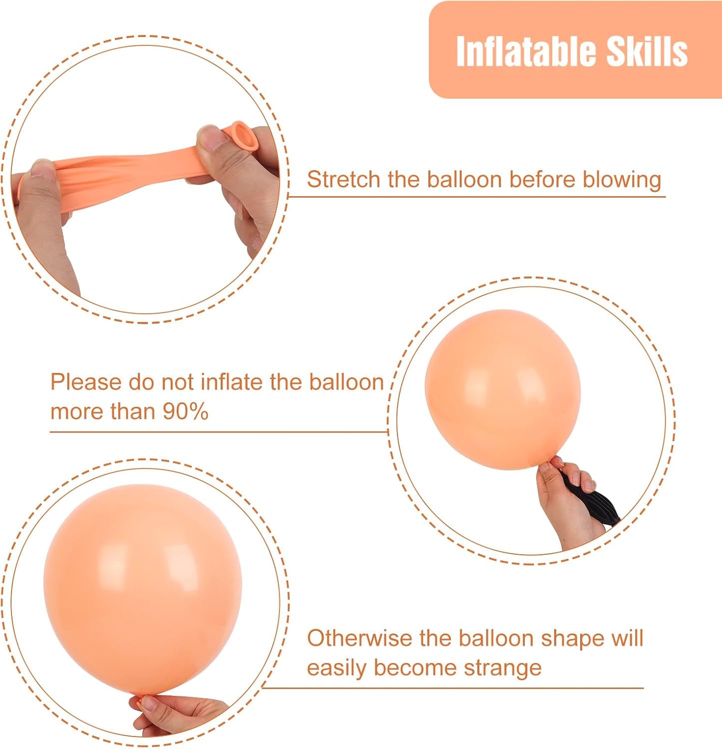 RUBFAC Peach Balloon Garland Kit - 129pcs Latex Balloons in Light Orange & Blush Pink | Perfect for Weddings, Showers & Birthdays
