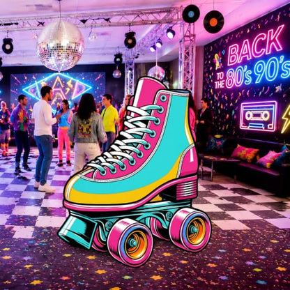 Retro Cardboard Roller Skate Standee for 80s 90s Party Decor - Skates Variation