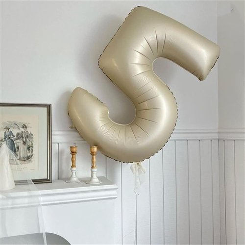 Beige 18 Birthday Balloons - 40 Inch Large Cream Foil Number 1 & 8 for Boho 18th Anniversary Celebrations