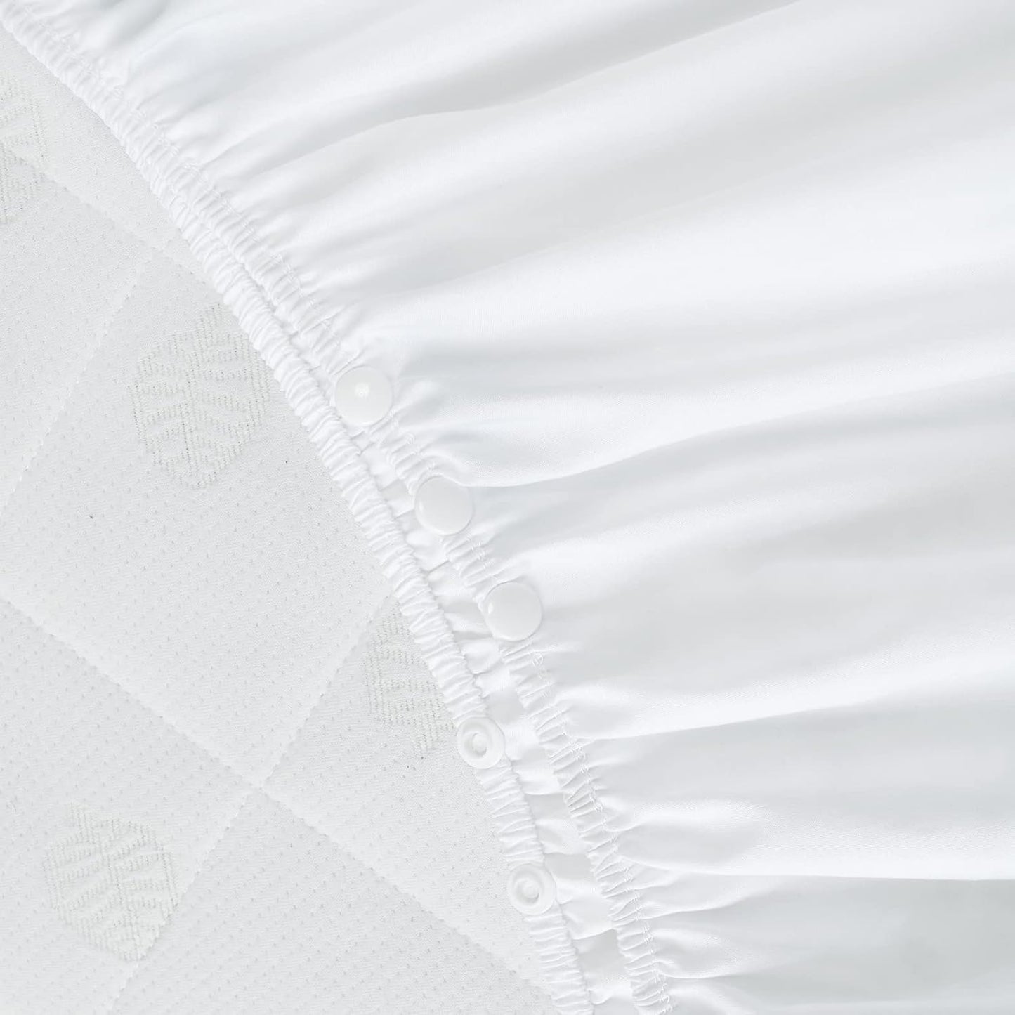 Skiennix Crib Bed Skirt - 28” x 52” Pleated Dust Ruffle with 14” Drop | Soft Solid White Design