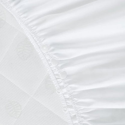 Crib Bed Skirt 28” x 52” with 14” Drop Pleated Dust Ruffle for Baby Boys Girls Elastic Adjustable Fit Toddler Bedskirt Easy On/Off Soft Nursery Standard Crib Bedding Skirts Solid White Crib Skirt
