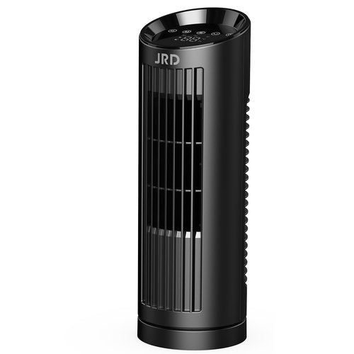 JRD 13'' Tower Fan for Bedroom, Quiet Cooling Fan Bladeless Desk Fan with Remote, 80° Oscillating, 3 Speed, 4 Mode, 12h Timer, Digital Touch Screen, Portable Table Fan for Home Desktop Office