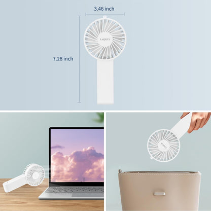 Skiennix Handheld Fan - Portable 3-Speed USB Rechargeable Mini Fan for Home & Travel - White