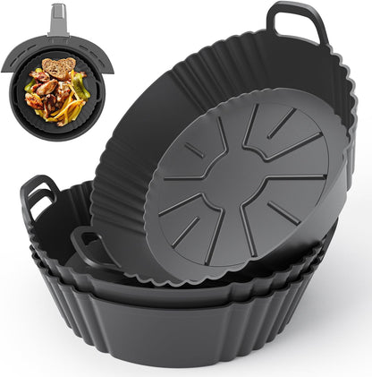 Ninja Silicone Air Fryer Liners - Reusable Food Grade Accessories for 4-5.3QT | 3-Pack Set