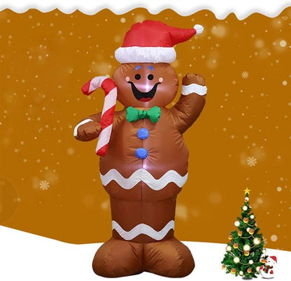 Gingerbread Man Inflatable Christmas Yard Decoration - 5ft Indoor/Outdoor Holiday Decor