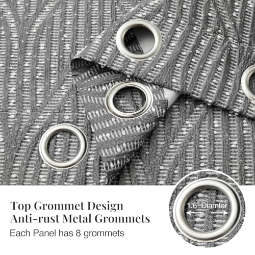 Dark Grey & White Full Blackout Curtains 52x84 Inches, 2 Panels - Geometric Room Darkening Drapes (Variation of THIS listing)