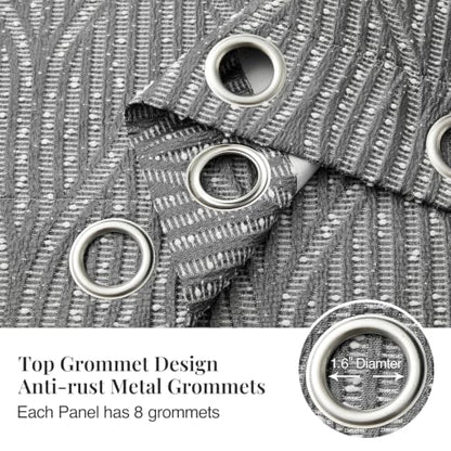 Dark Grey & White Full Blackout Curtains 52x84 Inches, 2 Panels - Geometric Room Darkening Drapes (Variation of THIS listing)