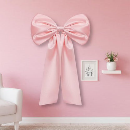 Big Pink Bow Decoration by [Brand Name] - Oversized Coquette Bows for Backdrop | 25.6" X 41.3"