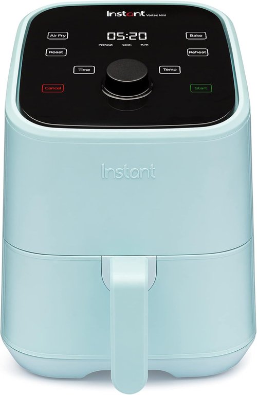 Instant Pot Vortex 2QT Mini Air Fryer - Versatile Cooking, Dishwasher-Safe, Includes 100+ Recipes, Aqua