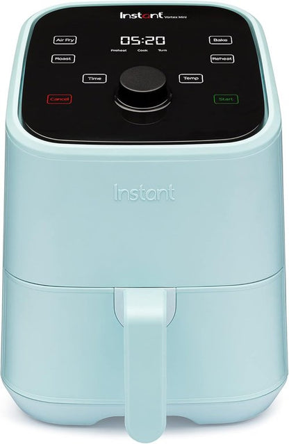 Instant Pot Vortex 2QT Mini Air Fryer - Versatile Cooking, Dishwasher-Safe, Includes 100+ Recipes, Aqua