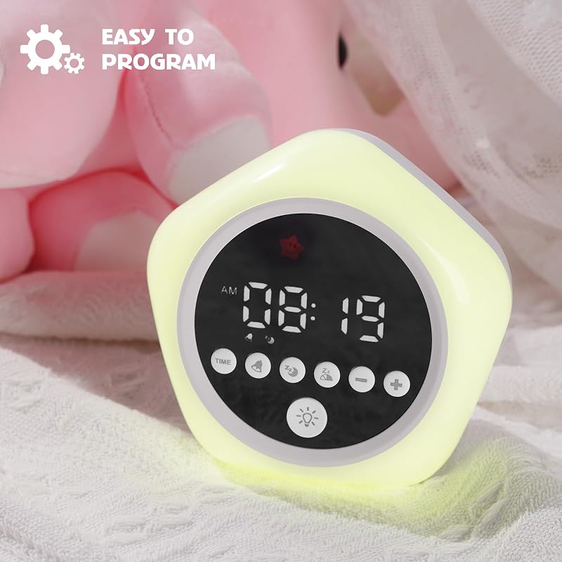 Ok to Wake Kids Alarm Clock with Green/Red Lights, Sleep Training Clock (Pack of 2) - Tiny Variation: Small