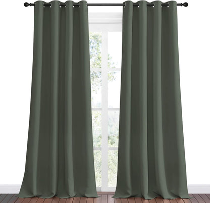 NICETOWN Blackout Draperies | Thermal Insulated Grommet Curtains - 55" W x 102" L for Holiday Decor