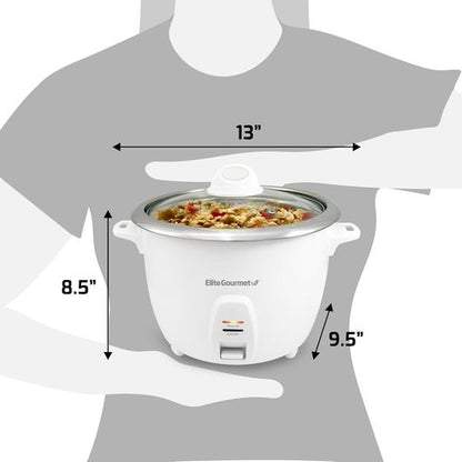 Elite Gourmet Electric Rice Cooker - 20 Cups Cooked Capacity | Stainless Steel Inner Pot & Keep Warm Feature
