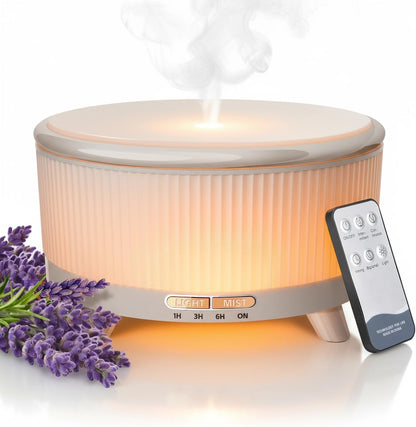 Skiennix Essential Oil Diffuser - 500ML Ultrasonic Humidifier with Remote, 20-Hour Aromatherapy & 7 Color Lights