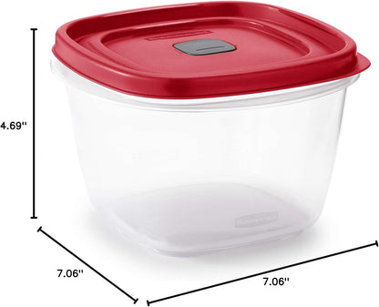 Rubbermaid Easy Find Food Storage Containers - 7-Cup Capacity with Vented Lid - Red