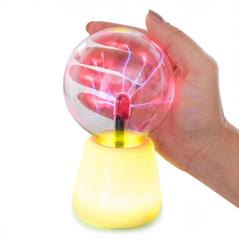 Plasma Ball 3 Inch Interactive Touch Globe with 7 Color LED Base