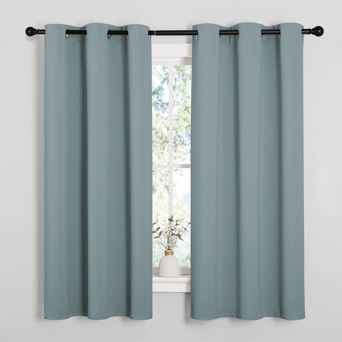 NICETOWN Blackout Curtains - Thermal Insulated Grommet Drapes for Living Room & Bedroom | Stormy Sea, 2 Panels (W42" x L63")