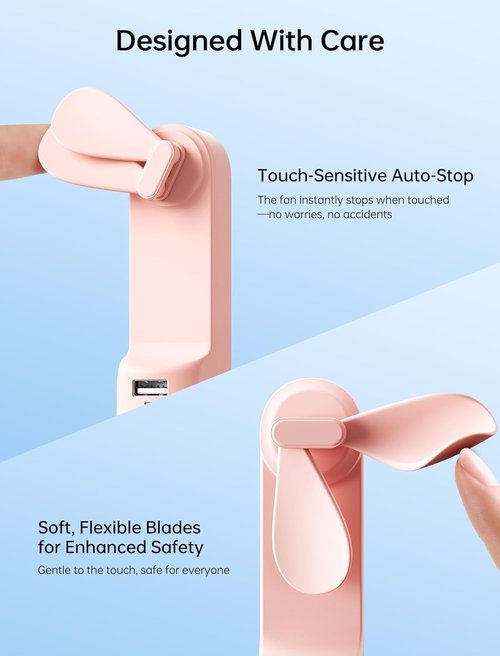 JISULIFE Handheld Mini Fan - 3-in-1 Portable Design with Turbo Power for High-Speed Air Flow
