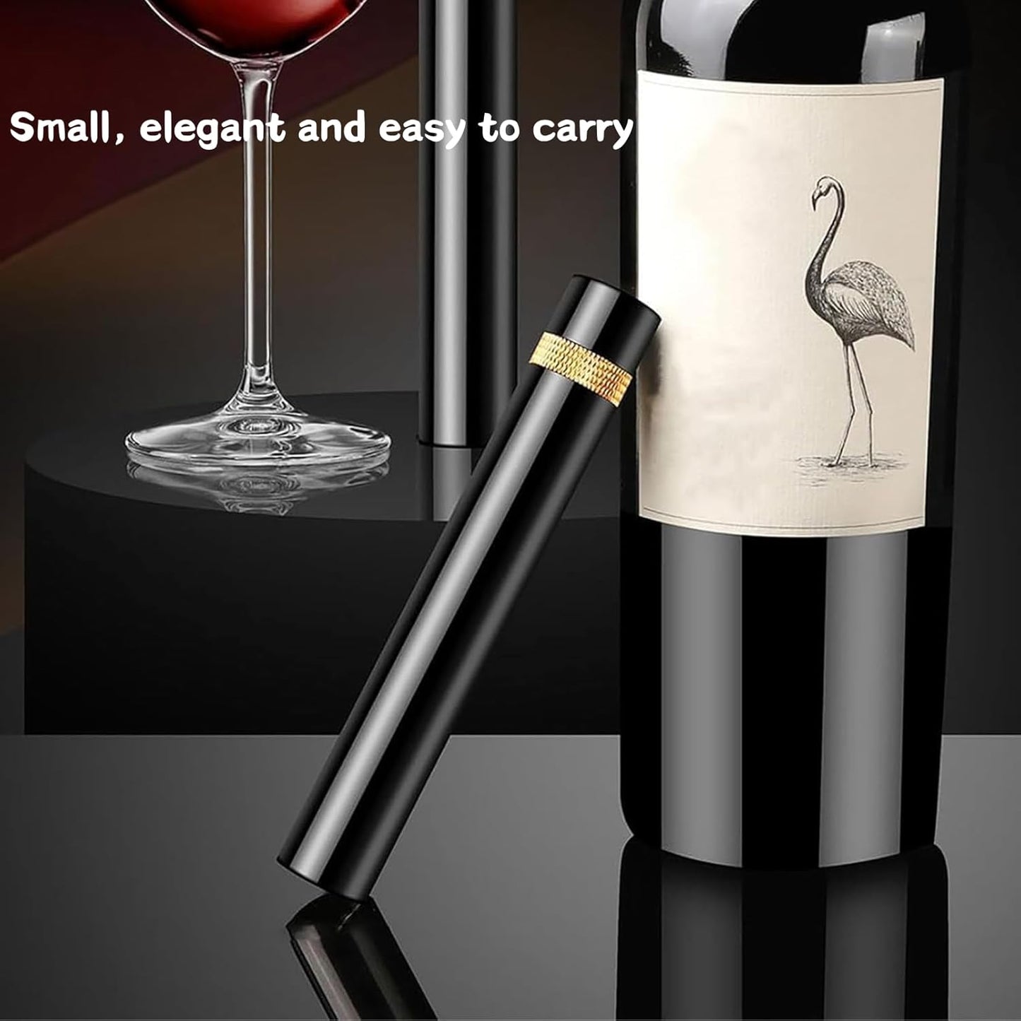 Wine Opener, MIni Wine Opener, Travel Portable Pocket Air Pressure Pump Wine Bottle Opener, Travel Porta for Home, Restaurant, Party (Red)
