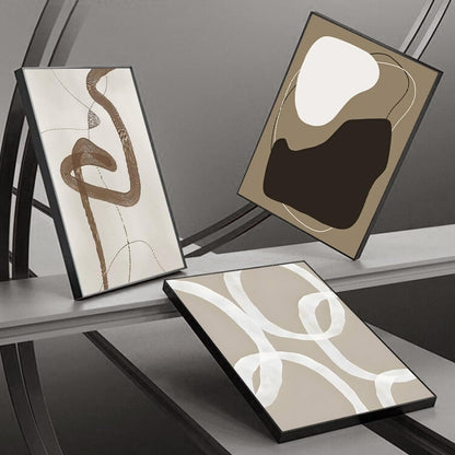 Skiennix Framed Canvas Wall Art Set - Abstract Paint Strokes in Black, White & Grey | 24" x 32" - Modern Minimalist Decor for Living Room, Bedroom & Office