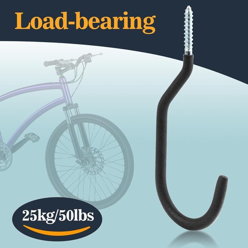 MAQIHAN Heavy Duty Wall Mount Storage J Hooks - Organize Bicycles, Ladders & Garden Tools