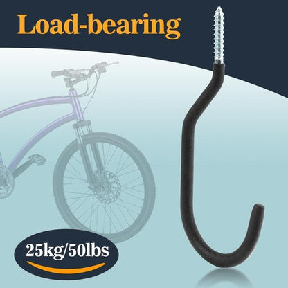 MAQIHAN Heavy Duty Wall Mount Storage J Hooks - Organize Bicycles, Ladders & Garden Tools