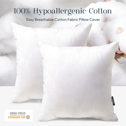 Phantoscope 18x18 Pillow Insert - Throw Pillow Insert with 100% Cotton Cover - 18 Inch Square Form Microfiber Pillow Sham Stuffer - Couch Cushion Pillows, 1 Count (Pack of 1)
